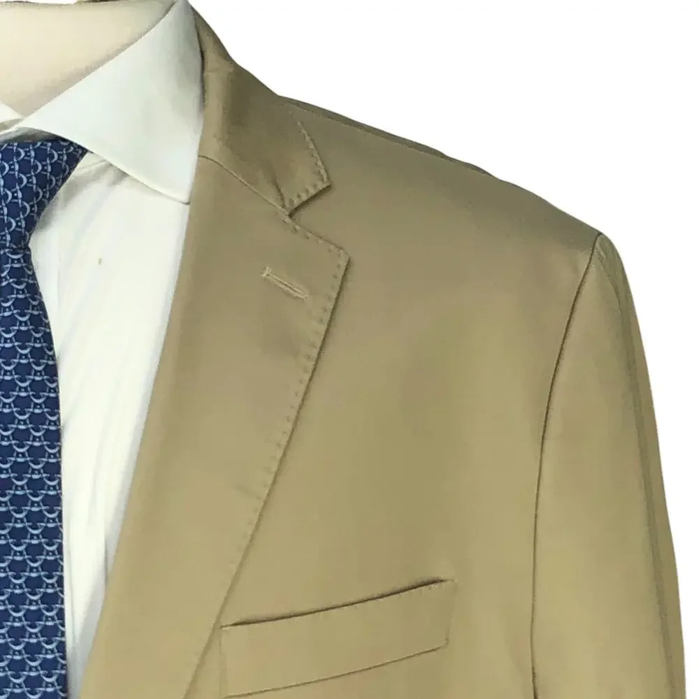 Ralph Lauren LRL Mens Size 44L Sport Coat Jacket Blazer Khaki RECENT *BLEMISHED